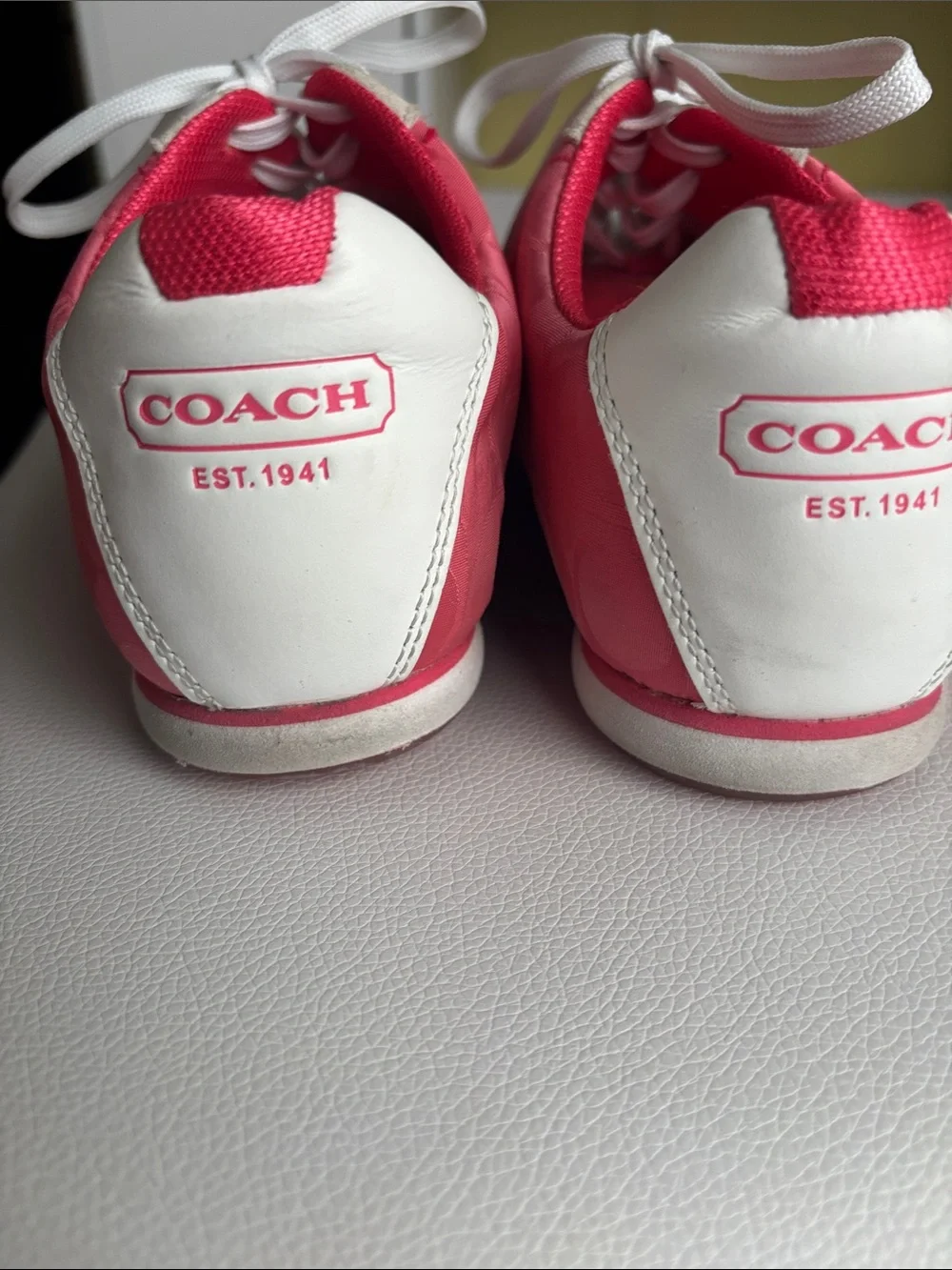 Coach Pink and Beige Lace-Up Women's Sneakers